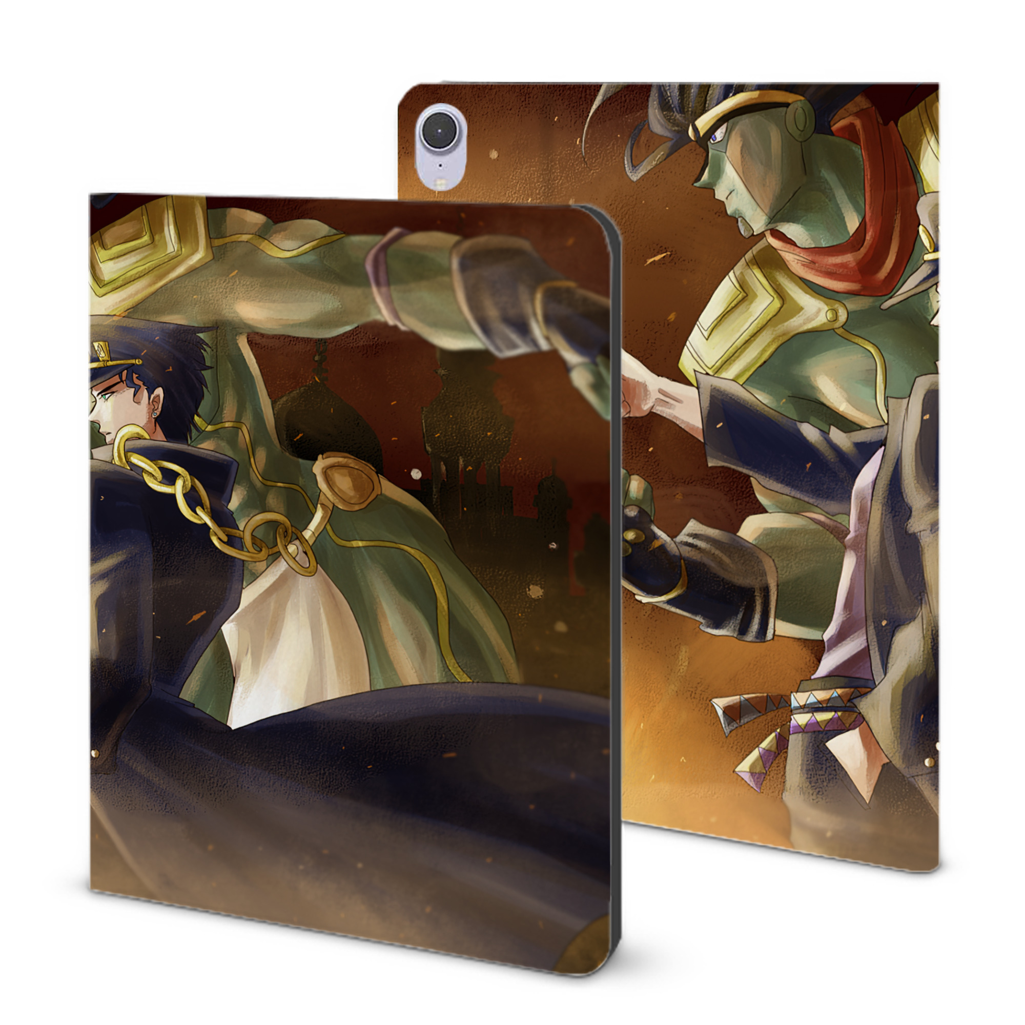 （画像用） ジョジョの奇妙な冒険 JoJo's Bizarre Adventure IPad ケース ブック型 PUレザー TPU 耐衝撃 軽量 薄型 ペン収納なし 全面保護 IPad 各モデル対応